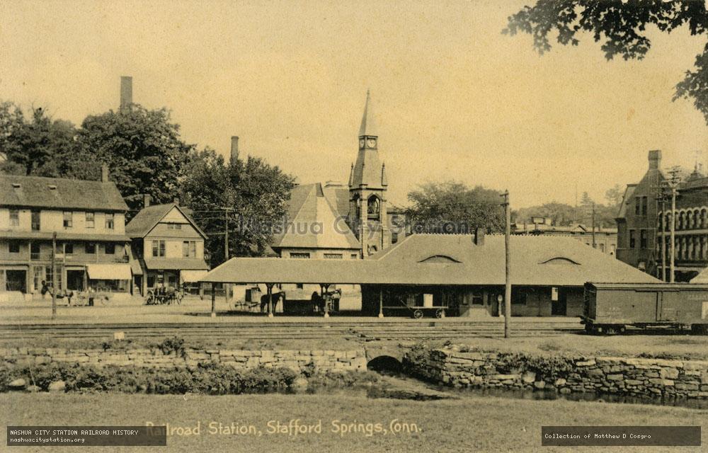 Postcard: Railroad Station, Stafford Springs, Connecticut